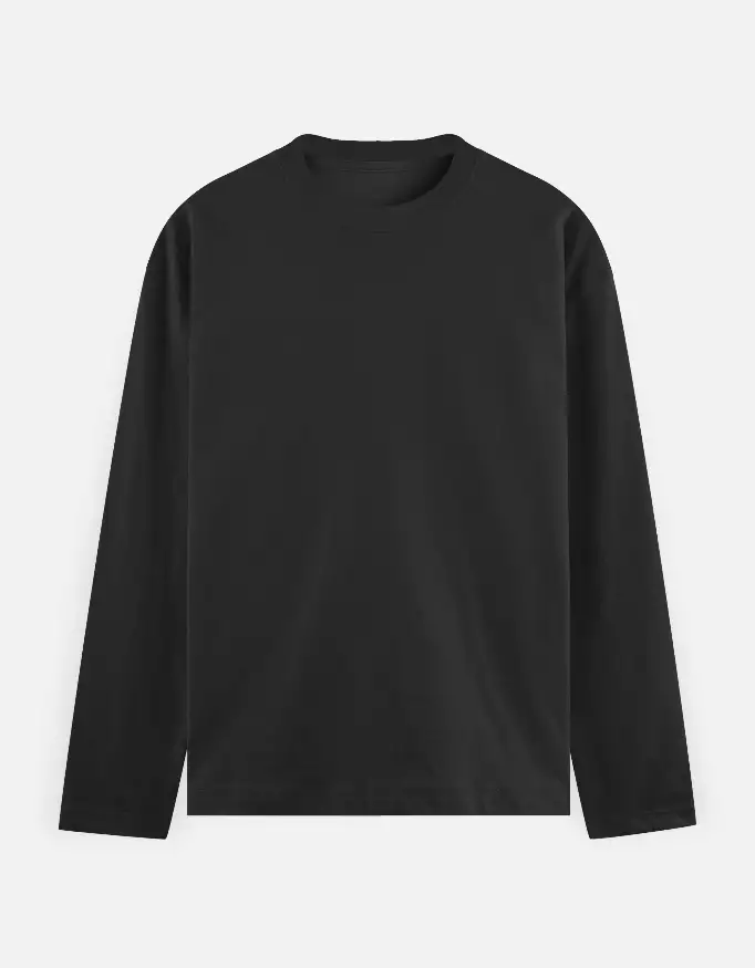 Men's Black Full Sleeve Cotton T-Shirt – Regular Fit | Triunique