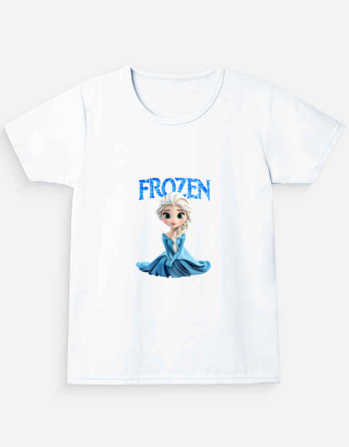 Girls’ Ice Princess Printed T-Shirt – 180 GSM 100% Cotton